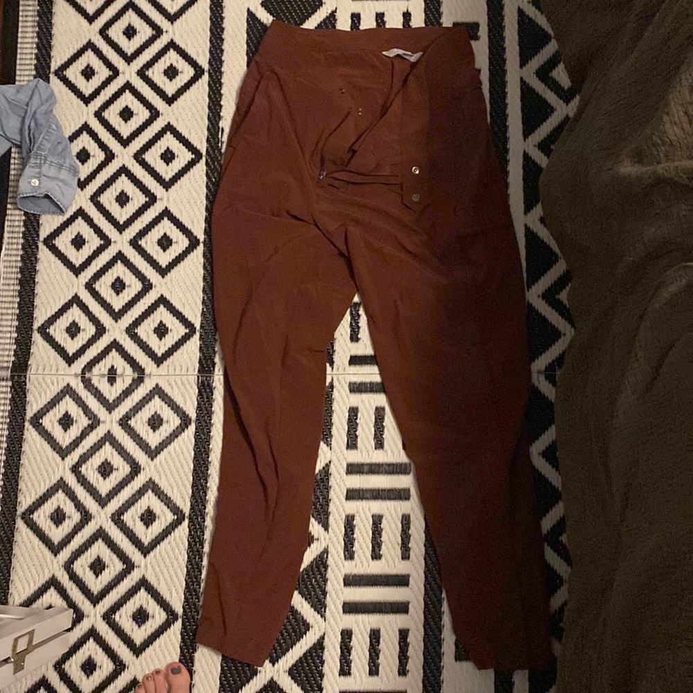 Athleta Uptown Ankle Cognac Brown Pants Womens 10T